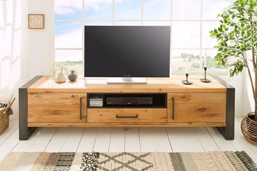 riess-ambiente TV-Board THOR 200cm Wildeiche Anthrazit Industrial - Bild 3