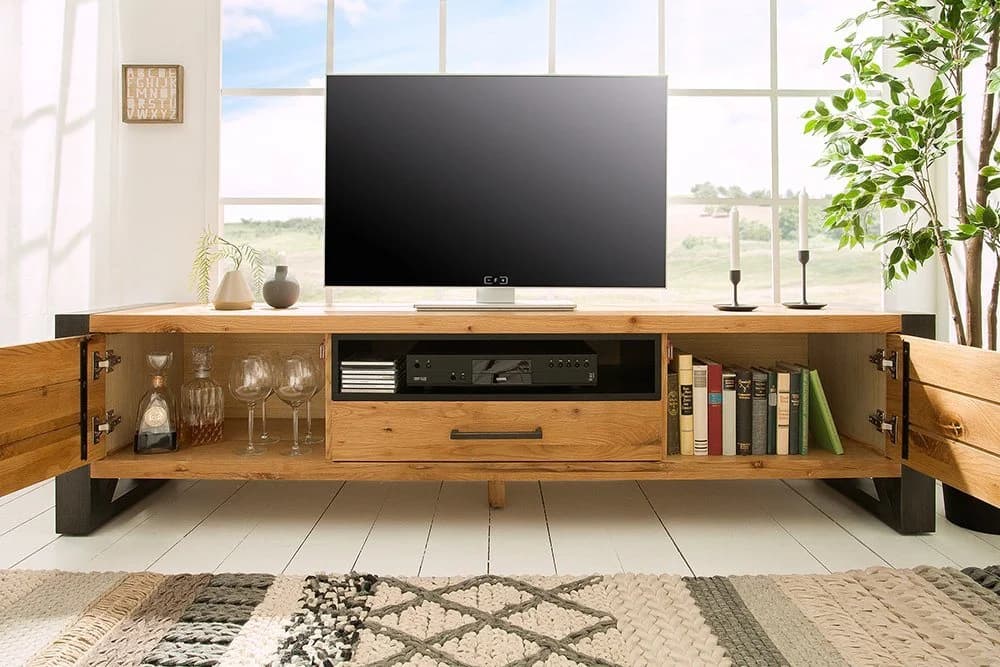 riess-ambiente TV-Board THOR 200cm Wildeiche Anthrazit Industrial - Bild 4