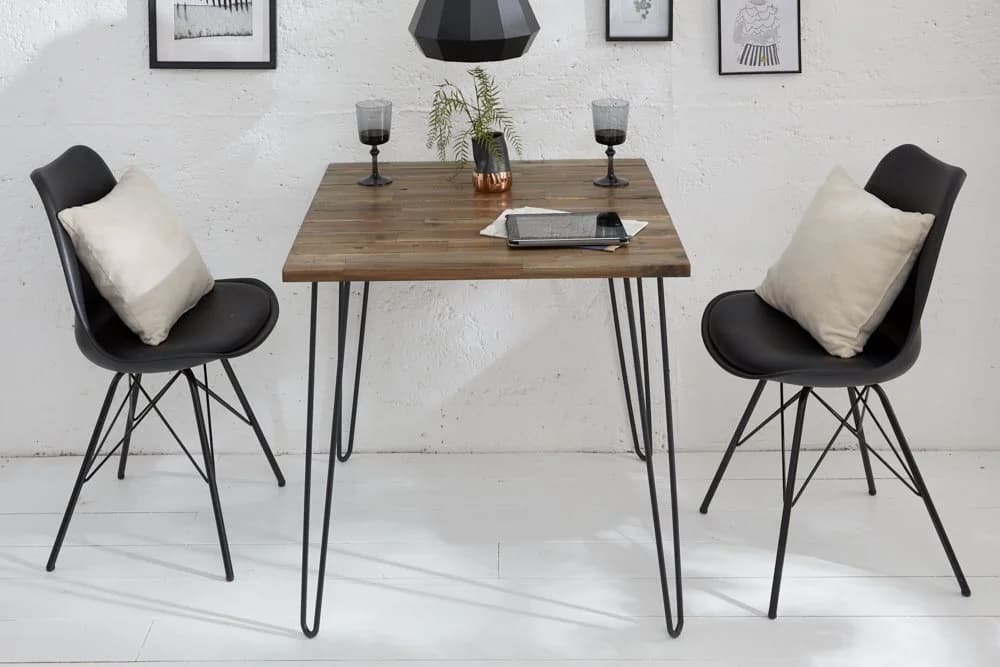 riess-ambiente Esstisch SCORPION 70cm Akazie braun – Hairpin Legs, Retro Design - Bild 3