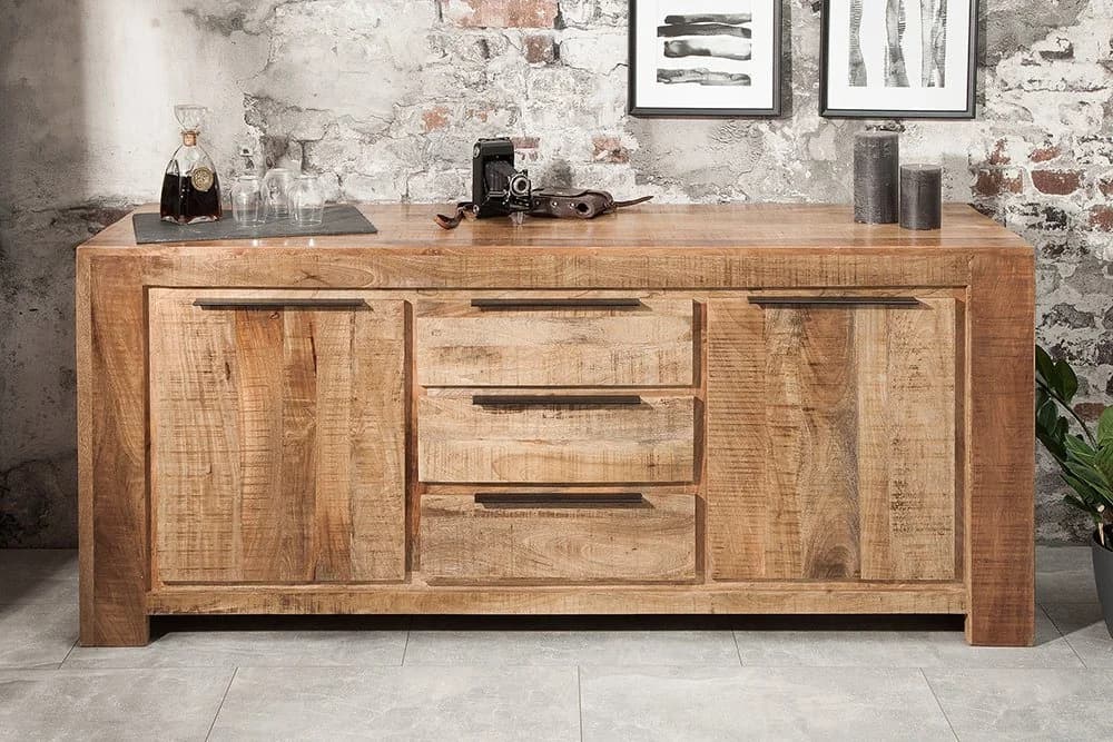 riess-ambiente Sideboard IRON CRAFT Massivholz Mangoholz 3 Schubladen