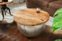 riess-ambiente Couchtisch DRUMP STORAGE rund Mangoholz silber Bild 1