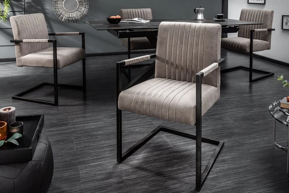 riess-ambiente Freischwinger BIG ASTON taupe Microfaser - Bild 3