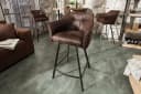 riess-ambiente Barhocker LOFT 100cm Braun Schwarz Microfaser Metall Bild 1