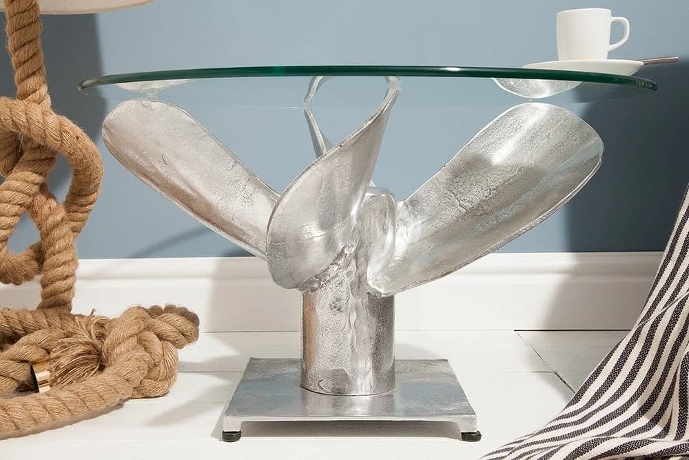riess-ambiente Couchtisch OCEAN M Ø60cm transparent / silber antik - Bild 4