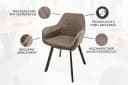 riess-ambiente Polsterstuhl PALERMO taupe/schwarz Microfaser mit Armlehne Bild 4
