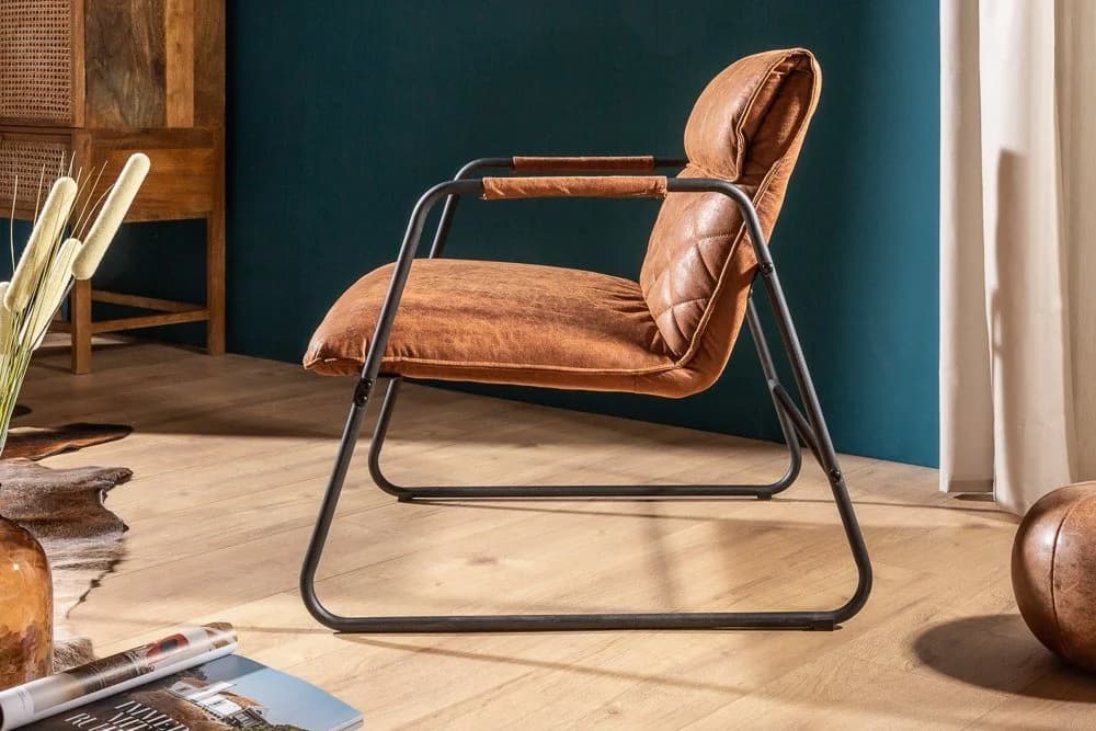 riess-ambiente Sessel MUSTANG LOUNGER antik hellbraun Loungesessel Retro - Bild 3