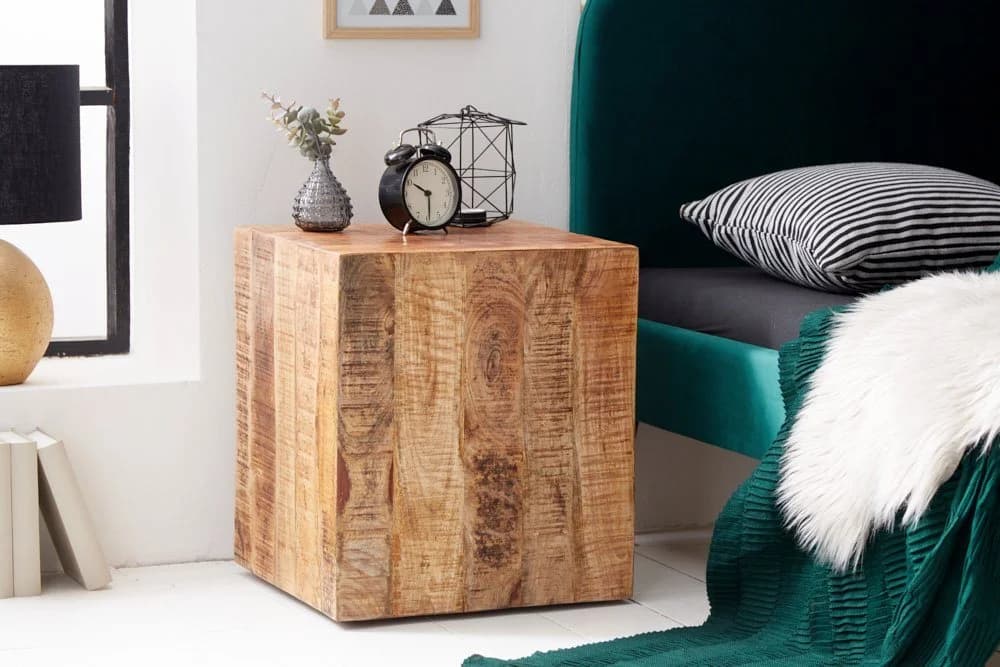 riess-ambiente Beistelltisch FACTORY 40cm Mangoholz mit Rollen