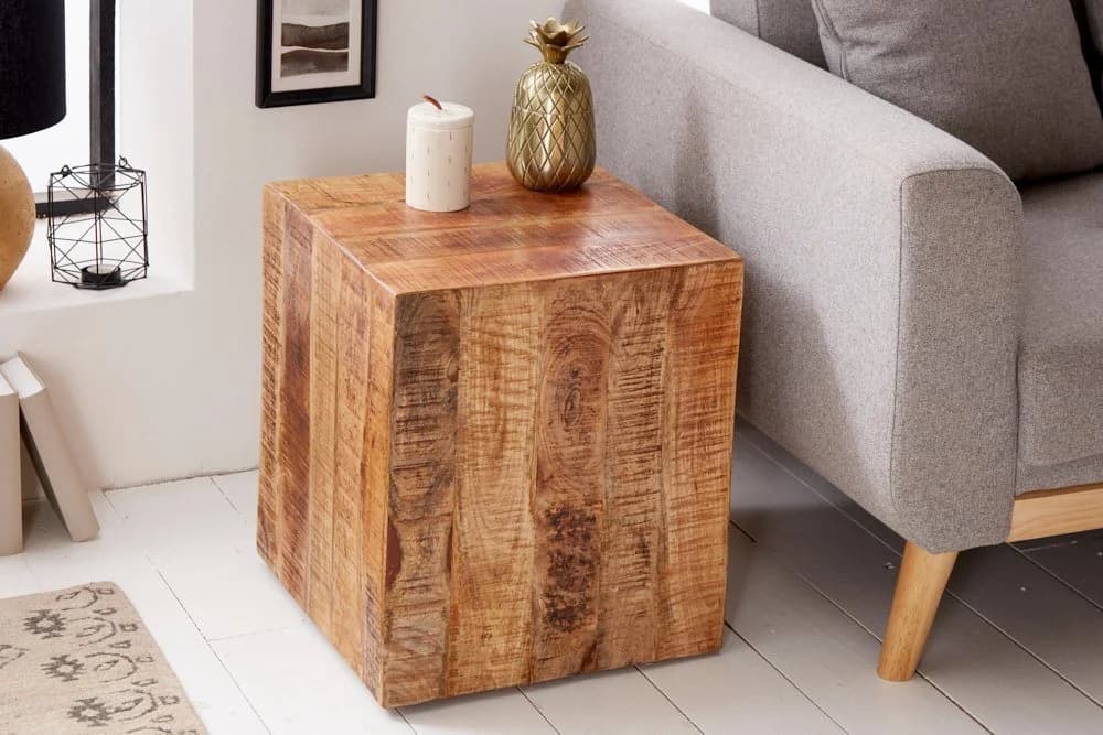 riess-ambiente Beistelltisch FACTORY 40cm Mangoholz mit Rollen - Bild 2