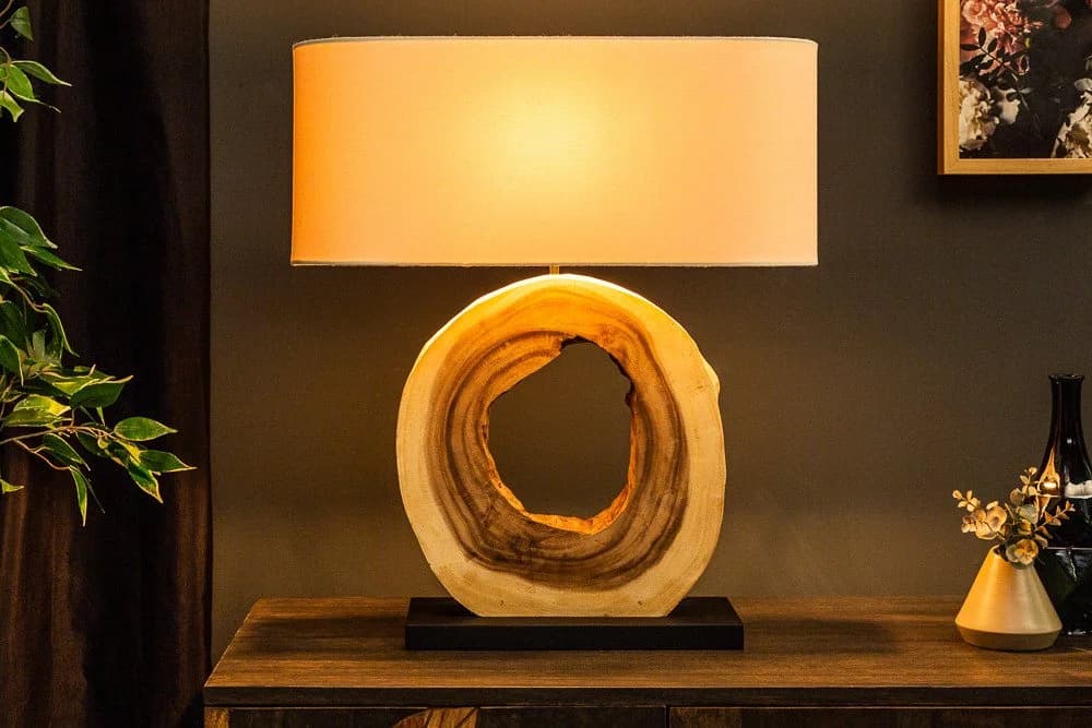 riess-ambiente Tischleuchte ORGANIC ARTWORK 63cm creme weiß/natur - Bild 2