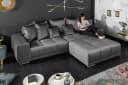 riess-ambiente Big-Sofa ELEGANCIA Samt Sofa hellgrau mit Federkern Bild 2