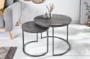 riess-ambiente Beistelltisch ELEMENTS Ø60cm grau / schwarz Mango-Massivholz Metall-Gestell rund Industrial Design Bild 1