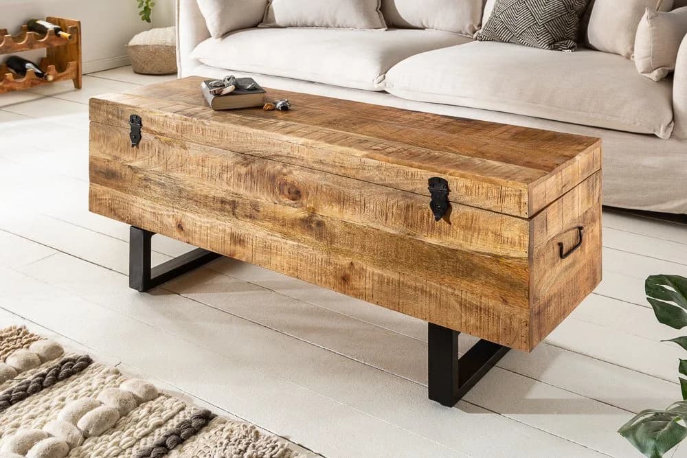 riess-ambiente Truhenbank FACTORY LOFT 115cm Mangoholz Metall Industrial - Bild 2