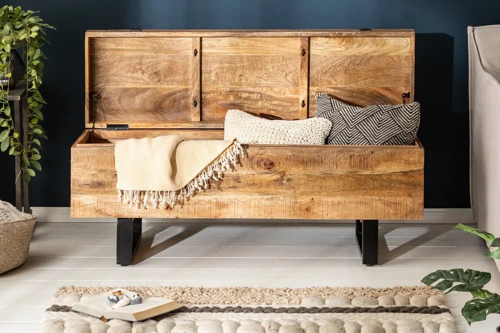 riess-ambiente Truhenbank FACTORY LOFT 115cm Mangoholz Metall Industrial - Bild 3