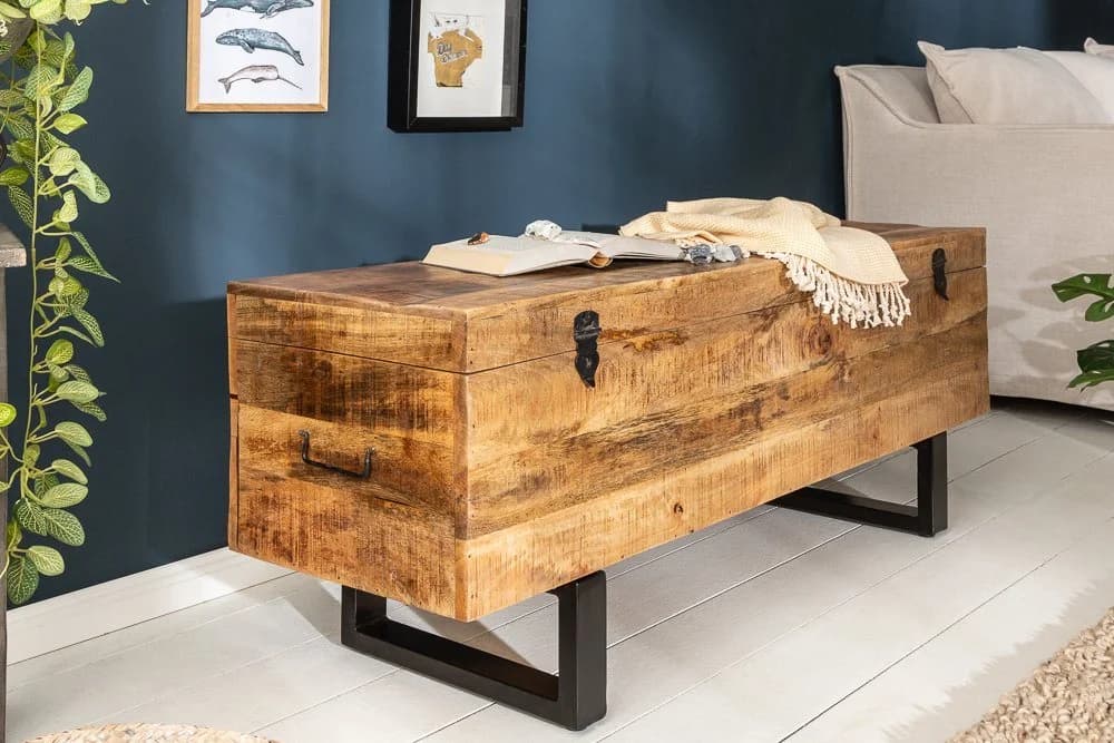 riess-ambiente Truhenbank FACTORY LOFT 115cm Mangoholz Metall Industrial - Bild 4