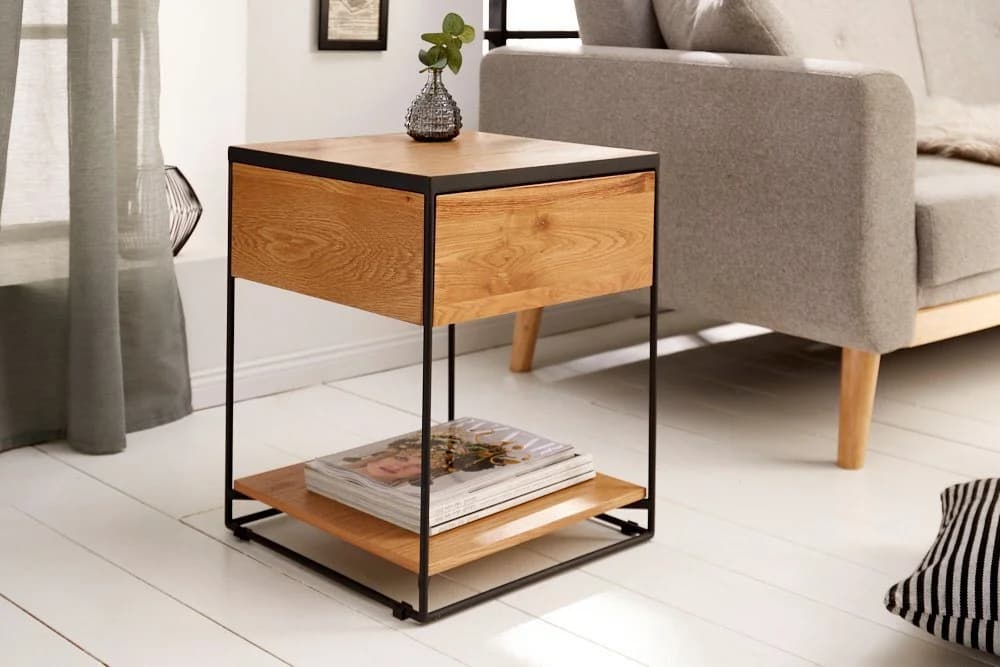 riess-ambiente Beistelltisch SCORPION 40cm Natur/Schwarz Industrial Nachttisch - Bild 4
