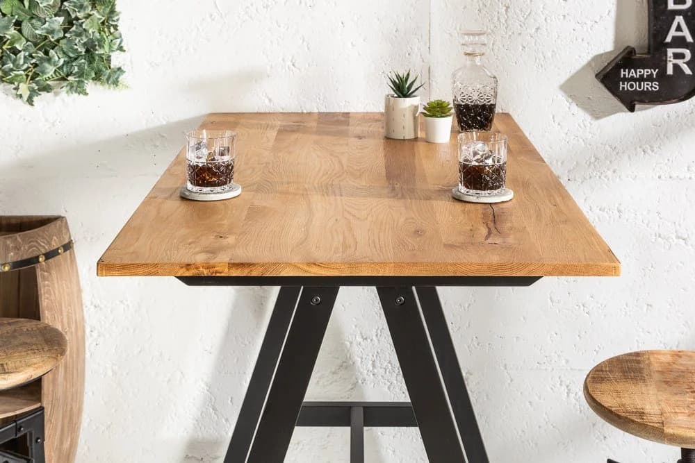 riess-ambiente Bartisch CASTLE 120cm Wildeiche Industrial