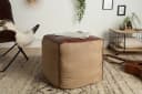 riess-ambiente Sitzhocker MUSTANG Echtleder Leinen Retro Bild 1