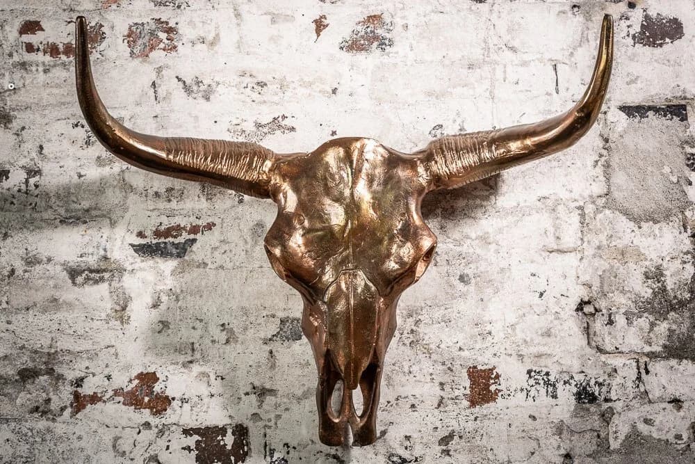 riess-ambiente Wanddekoobjekt MATADOR Longhorn Schädel Kupfer
