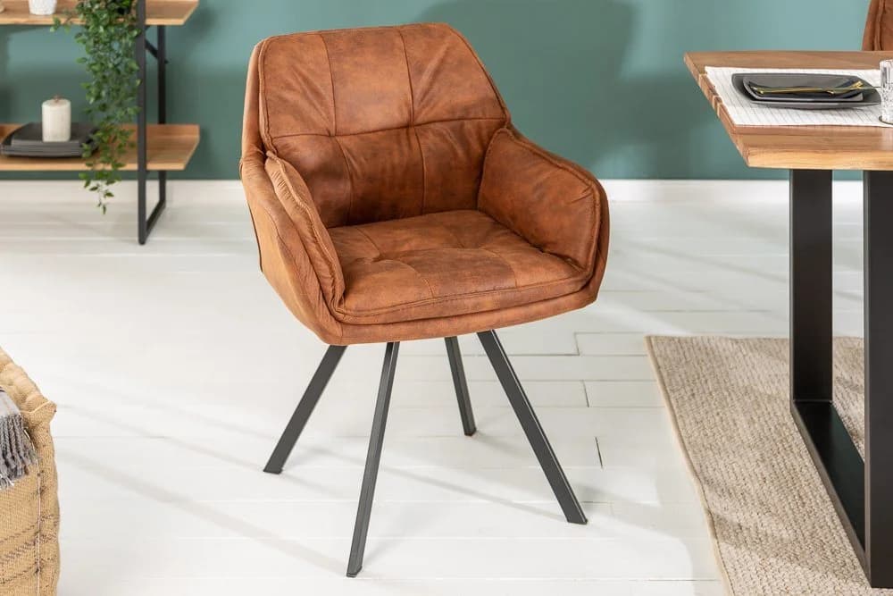 riess-ambiente Armlehnstuhl NORDIC STAR antik braun Microfaser Industrial Design - Bild 2