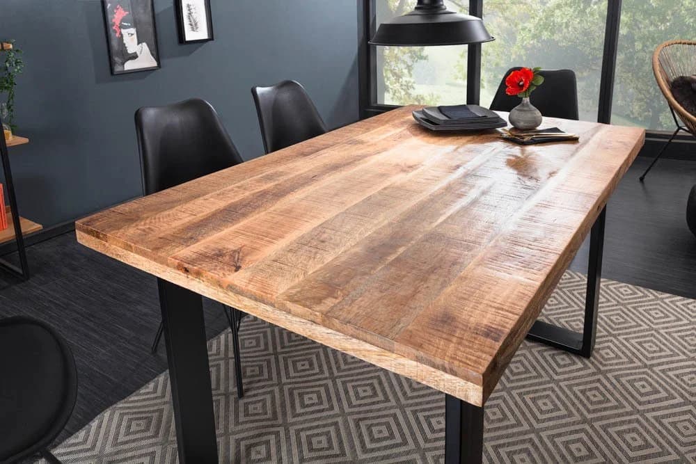 riess-ambiente Esstisch IRON CRAFT 120cm Mango-Massivholz Eisenkufen Industrial - Bild 2
