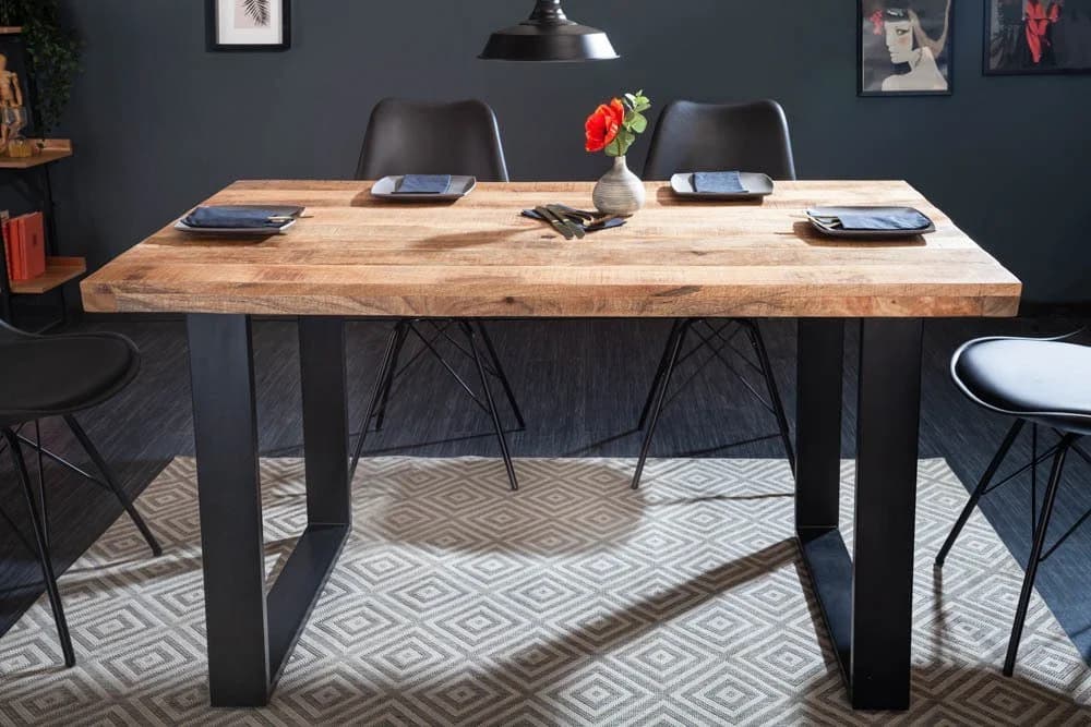 riess-ambiente Esstisch IRON CRAFT 120cm Mango-Massivholz Eisenkufen Industrial - Bild 3