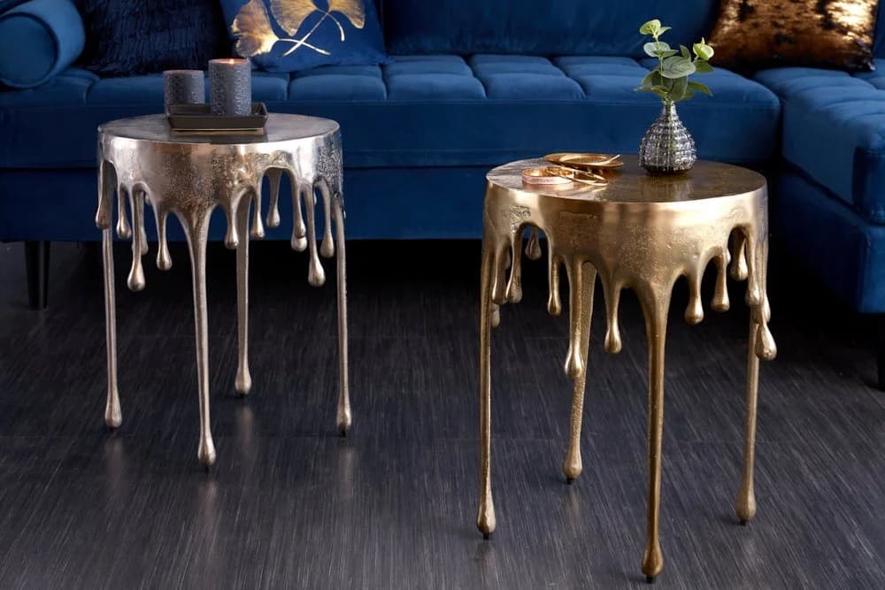 riess-ambiente Beistelltisch LIQUID LINE Gold Tropfen-Design Aluminium - Bild 3