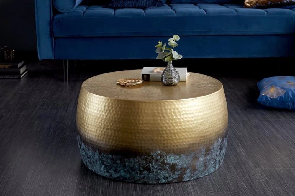 riess-ambiente Couchtisch ORIENT III Gold Blau Metall Hammerschlag - Bild 3