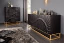 riess-ambiente Highboard SCORPION Schwarz Gold 3D Schnitzerei Massivholz Bild 3