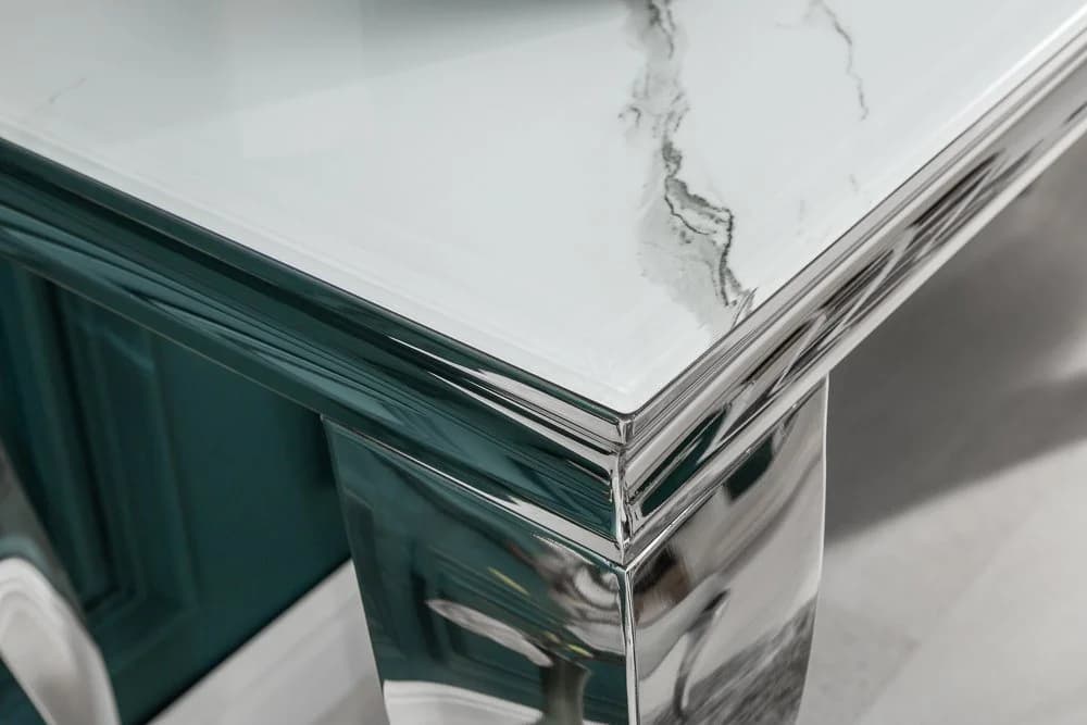 riess-ambiente Konsolentisch MODERN BAROCK Grau/Weiß Marmor-Optik Edelstahl - Bild 5
