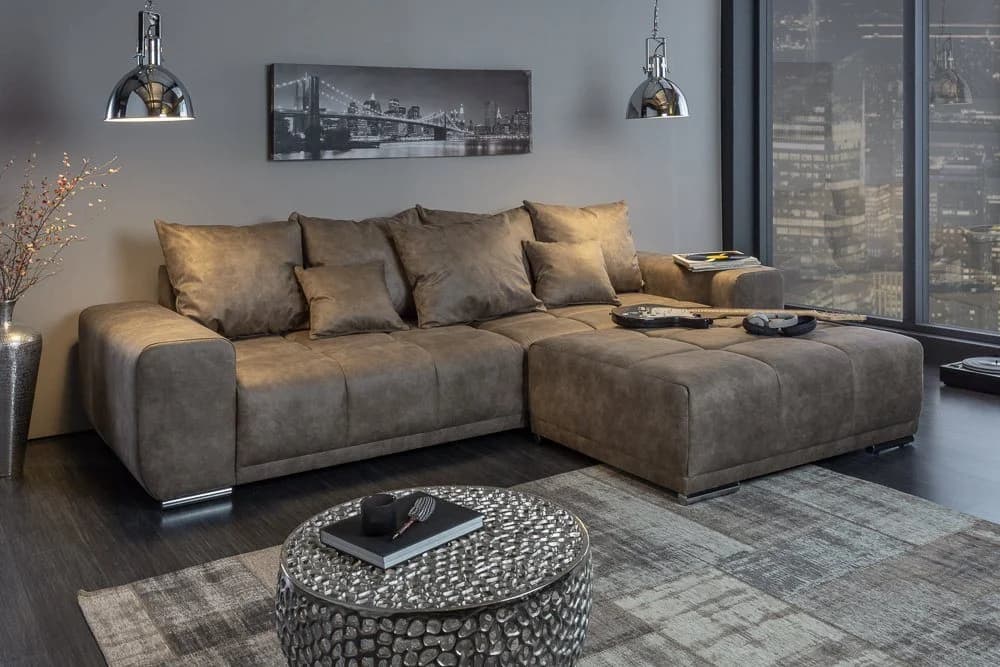 riess-ambiente Big-Sofa ELEGANCIA 285cm Taupe Microfaser - Bild 2