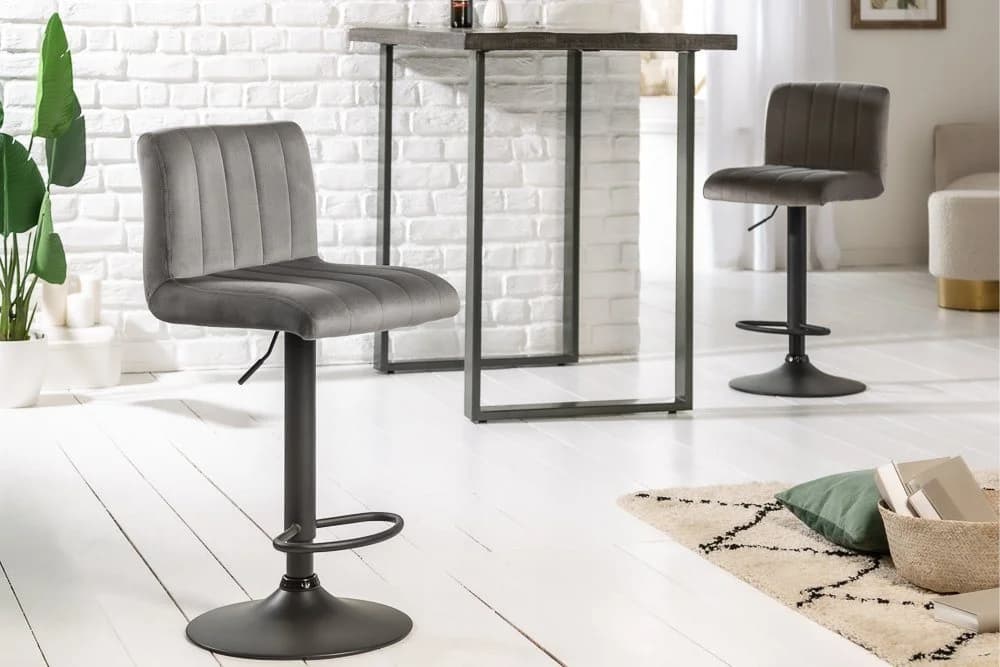 riess-ambiente Barhocker PORTLAND mit Fußablage, höhenverstellbar, vintage braun