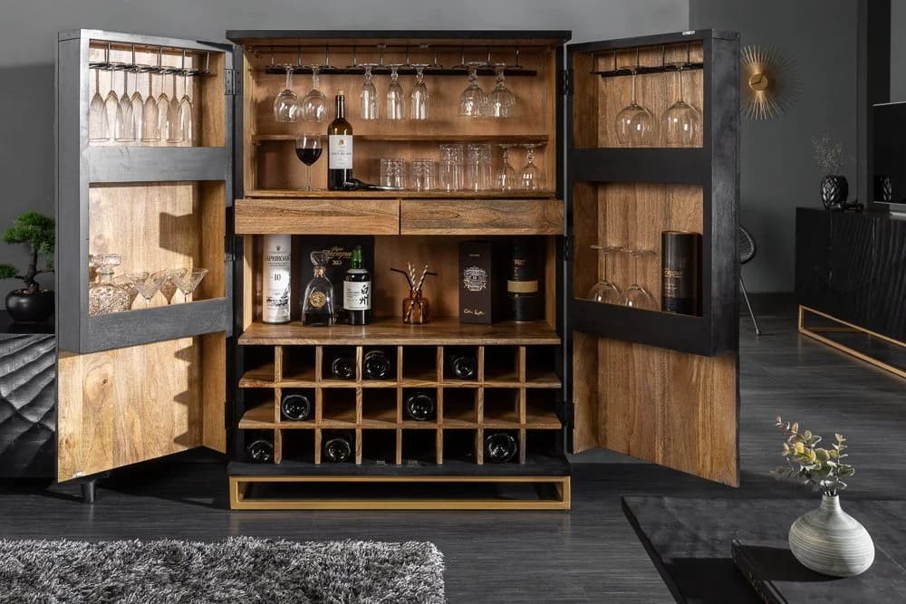 riess-ambiente Barschrank SCORPION Schwarz/Gold 3D-Muster - Bild 3