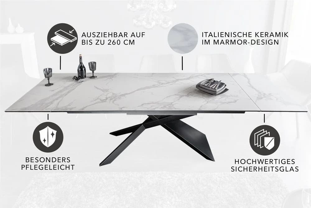 riess-ambiente Esstisch EUPHORIA Keramik Marmor Design Ausziehbar - Bild 4
