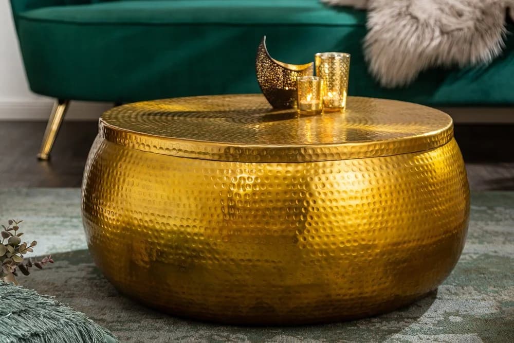 riess-ambiente Couchtisch ORIENT STORAGE Ø70cm Gold Hammerschlag - Bild 2