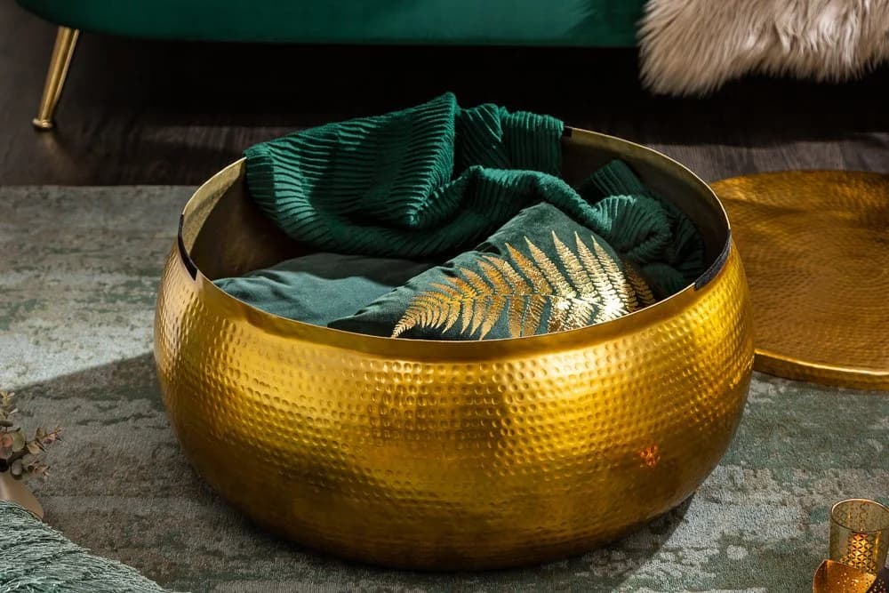 riess-ambiente Couchtisch ORIENT STORAGE Ø70cm Gold Hammerschlag - Bild 3