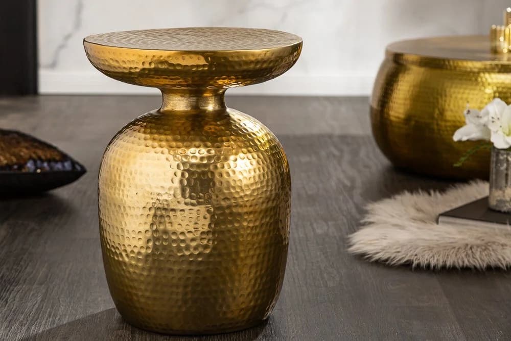 riess-ambiente Beistelltisch ORIENT 50cm Gold Hammerschlag Design