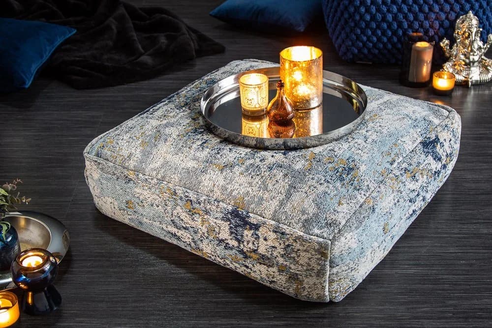 riess-ambiente Bodenkissen XL ABSTRAKT 70cm blau/beige