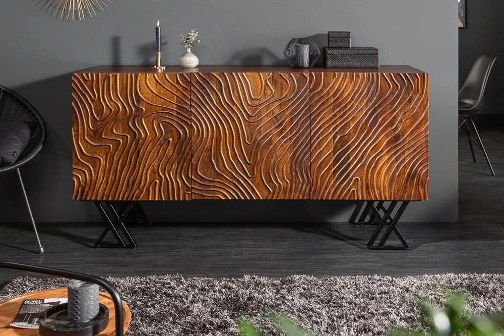 riess-ambiente Sideboard FLUID 160cm braun Massivholz Kommode