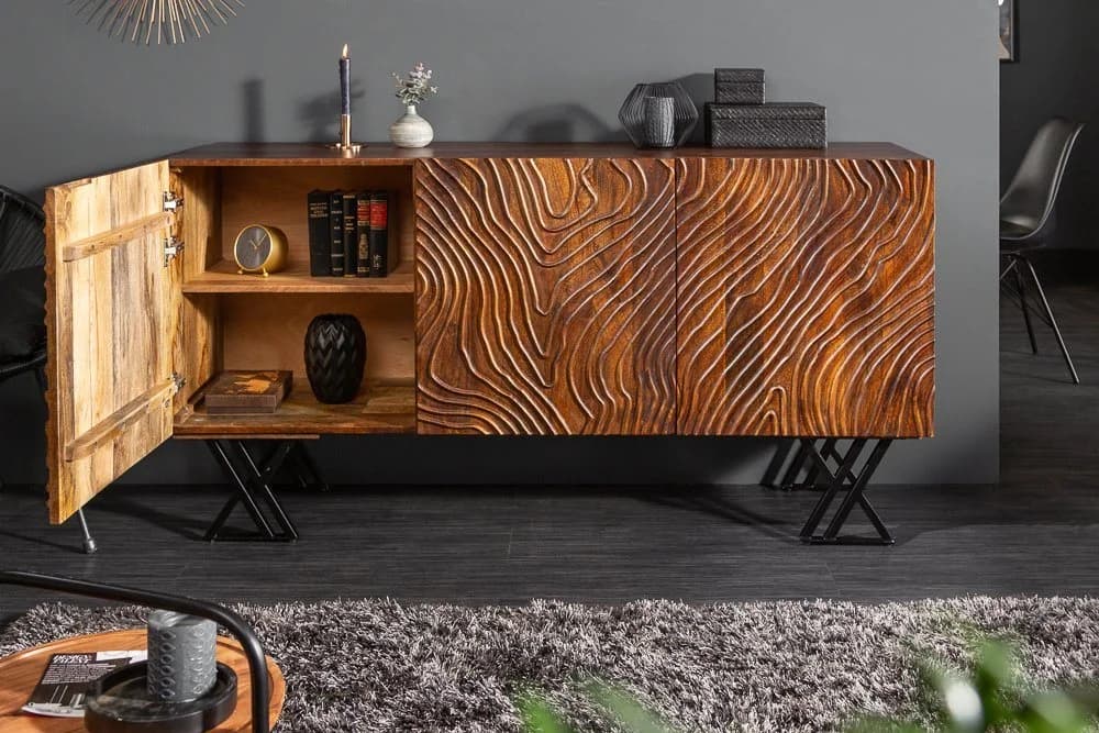 riess-ambiente Sideboard FLUID 160cm braun Massivholz Kommode - Bild 3