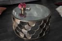 riess-ambiente Couchtisch ABSTRACT Ø60cm Glas Metall Industrial Fischschuppen Bild 1