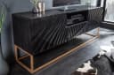 riess-ambiente TV-Board SCORPION 160cm schwarz Massivholz Metall 3D Schnitzerei Bild 1