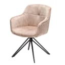 riess-ambiente Polsterstuhl EUPHORIA Champagner/Schwarz Samt Drehbar Bild 1