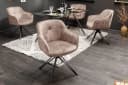 riess-ambiente Polsterstuhl EUPHORIA Champagner/Schwarz Samt Drehbar Bild 5