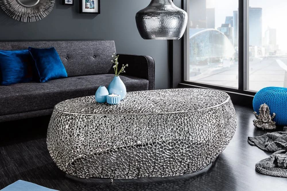 riess-ambiente Couchtisch ABSTRACT LEAF 120cm Silber Metall - Bild 2