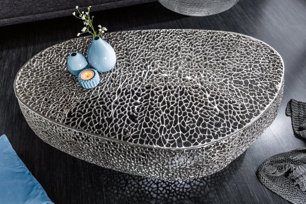 riess-ambiente Couchtisch ABSTRACT LEAF 120cm Silber Metall - Bild 3