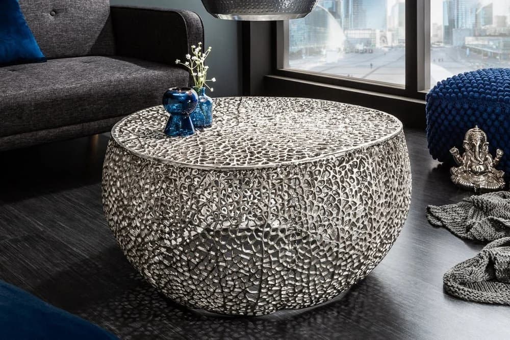 riess-ambiente Couchtisch ABSTRACT LEAF 80cm silber - Bild 2