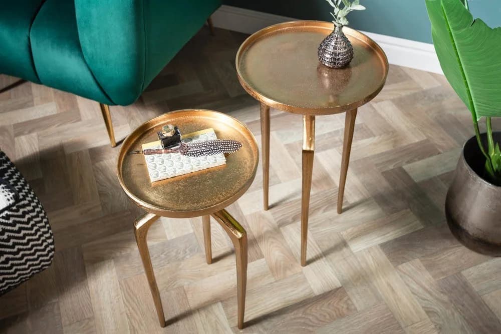 riess-ambiente Beistelltisch ABSTRACT Set 2-tlg. Gold Shabby Chic