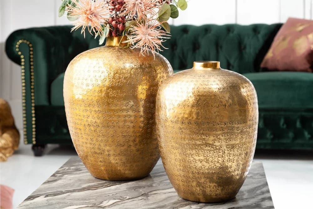 riess-ambiente Dekovase ORIENTAL Set 2-tlg. Gold Metall Handarbeit - Bild 2