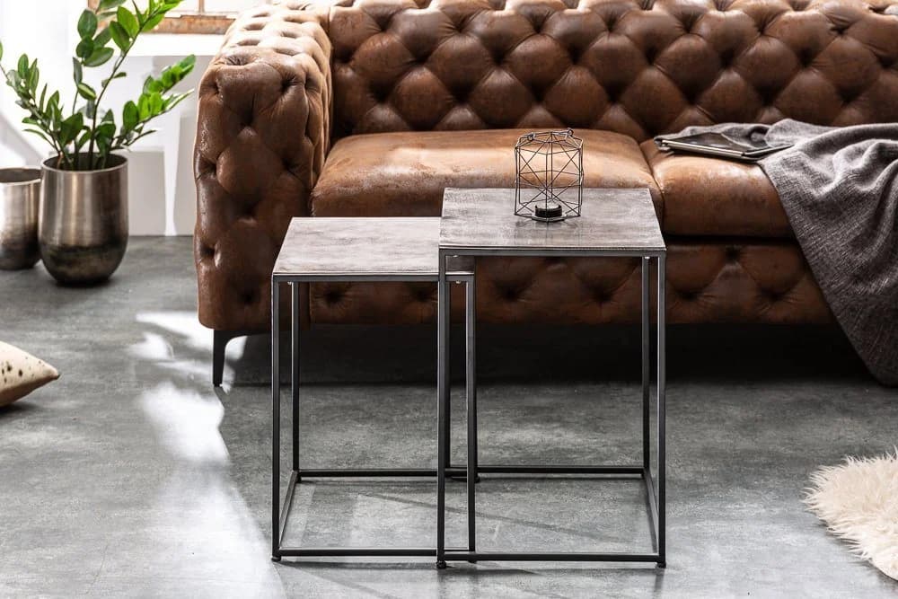 riess-ambiente Beistelltisch Set ELEMENTS 40cm Silber/Schwarz Metall