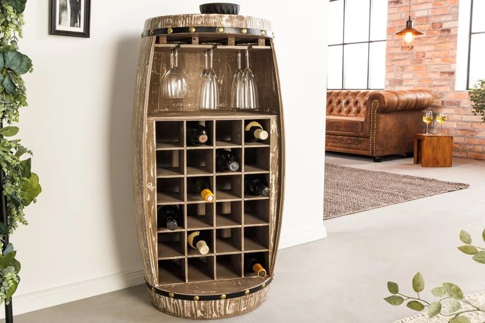 riess-ambiente Weinregal BODEGA 100cm Natur Weinfass-Optik